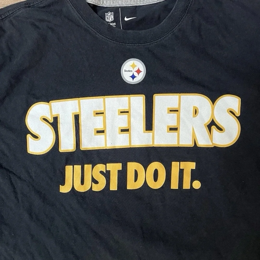 Nike Pittsburgh Steelers Just Do It Men’s Large NFL Graphic T Shirt Black